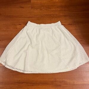 Zara White Textured Skater Skirt